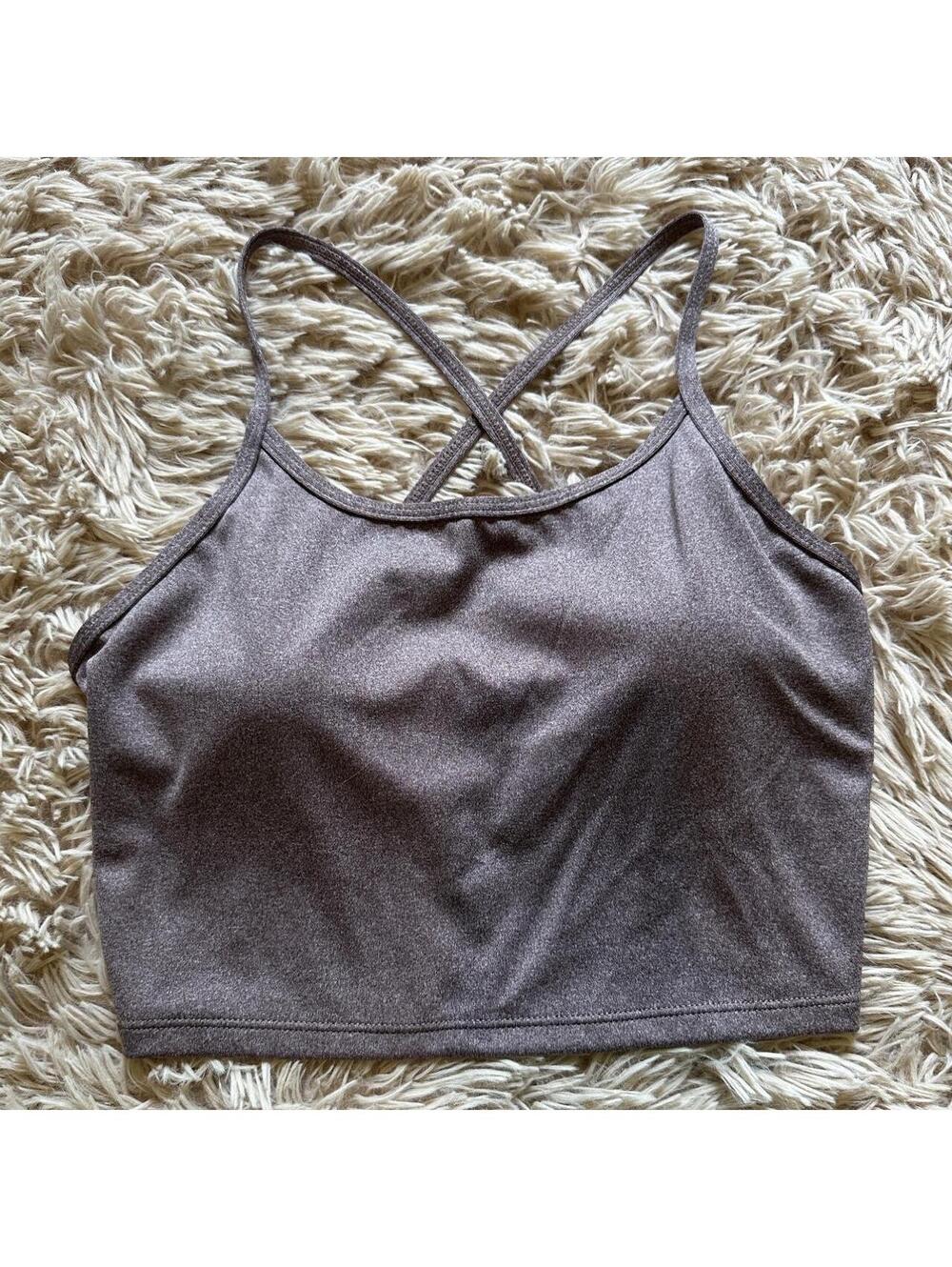 Brown Crop Top with Criss-Cross Straps